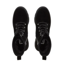 Gusto Black Suede Lace Up Ankle Boots