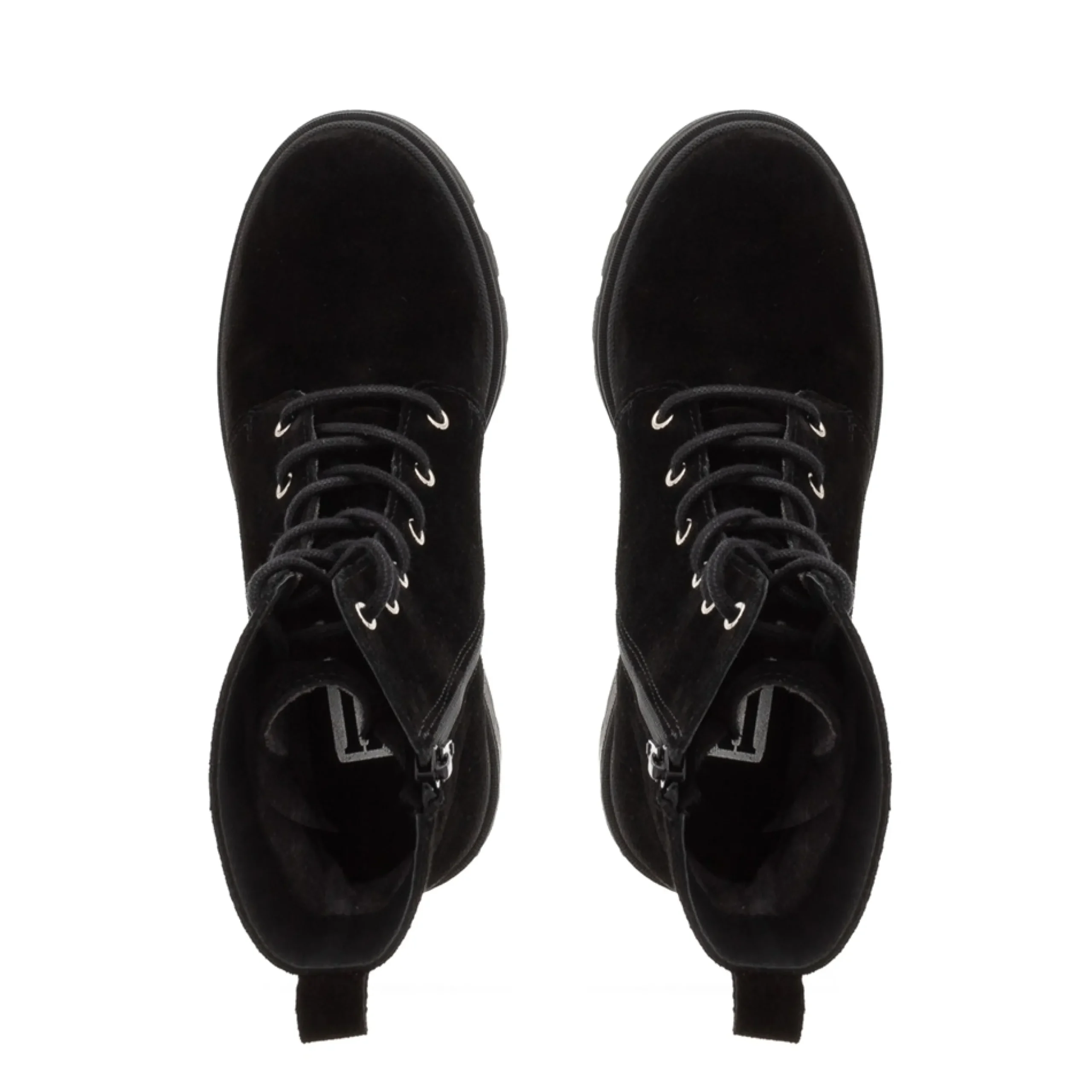Gusto Black Suede Lace Up Ankle Boots