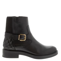 Hettie Black Leather Ankle Boots