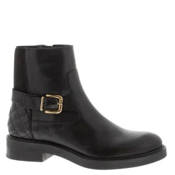 Hettie Black Leather Ankle Boots