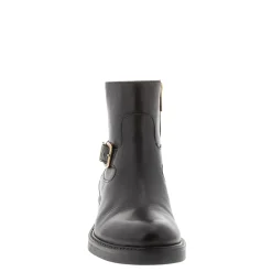 Hettie Black Leather Ankle Boots