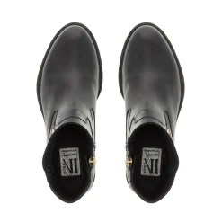 Hettie Black Leather Ankle Boots
