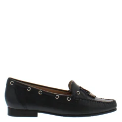 Irma Navy Leather Loafers