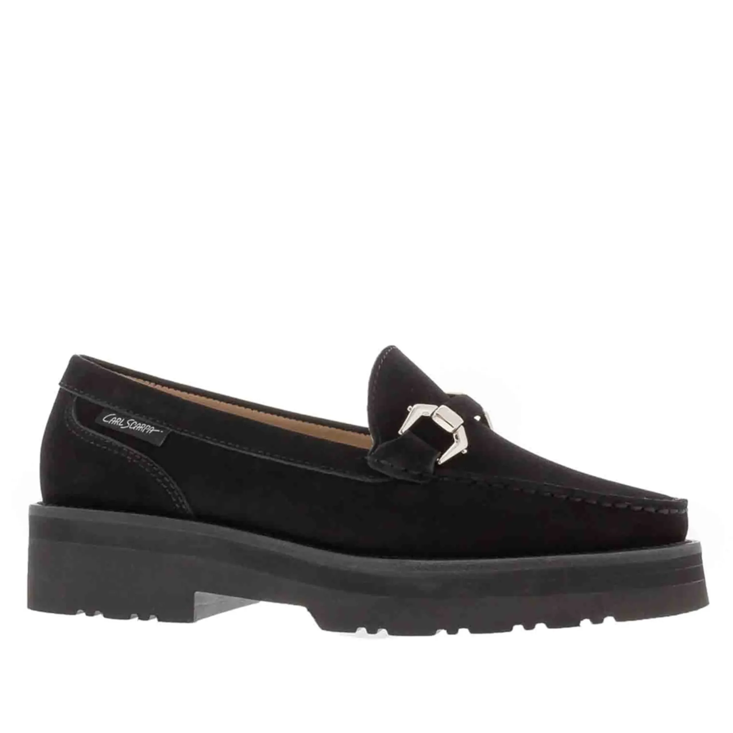 Ivani Black Nubuck Suede Chunky Loafers
