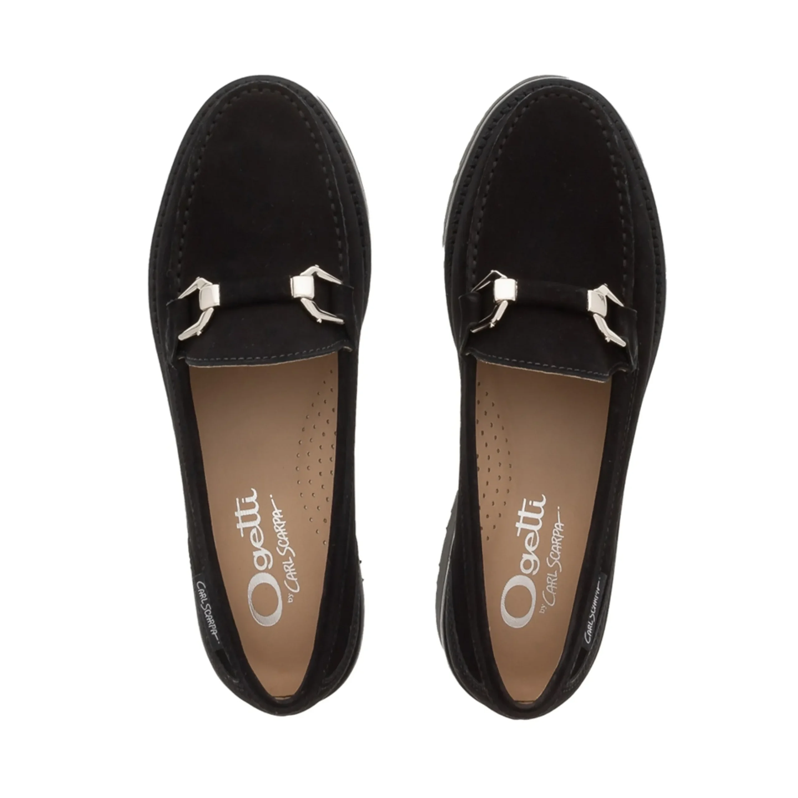 Ivani Black Nubuck Suede Chunky Loafers