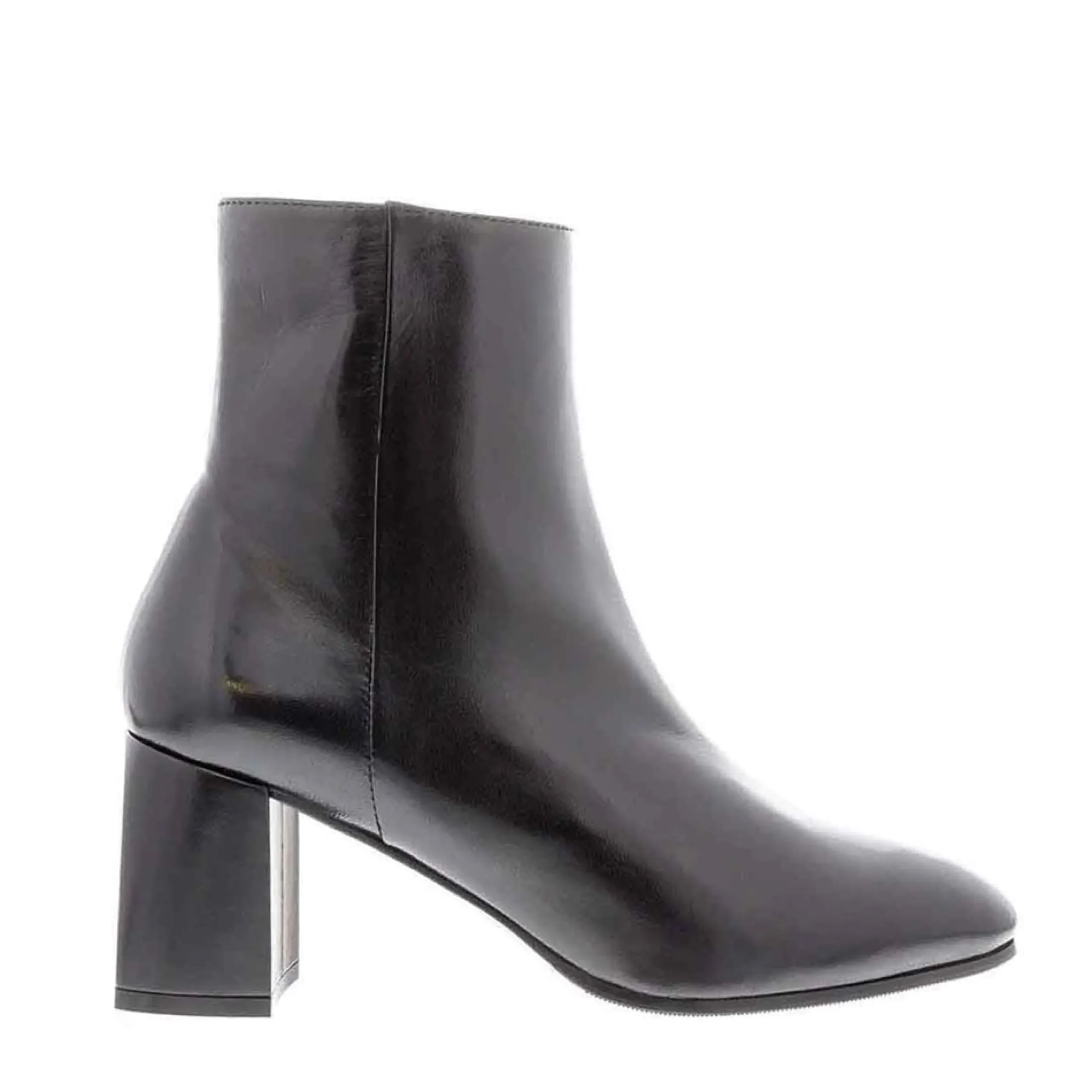 Jenny Black Italian Leather Ankle Boots