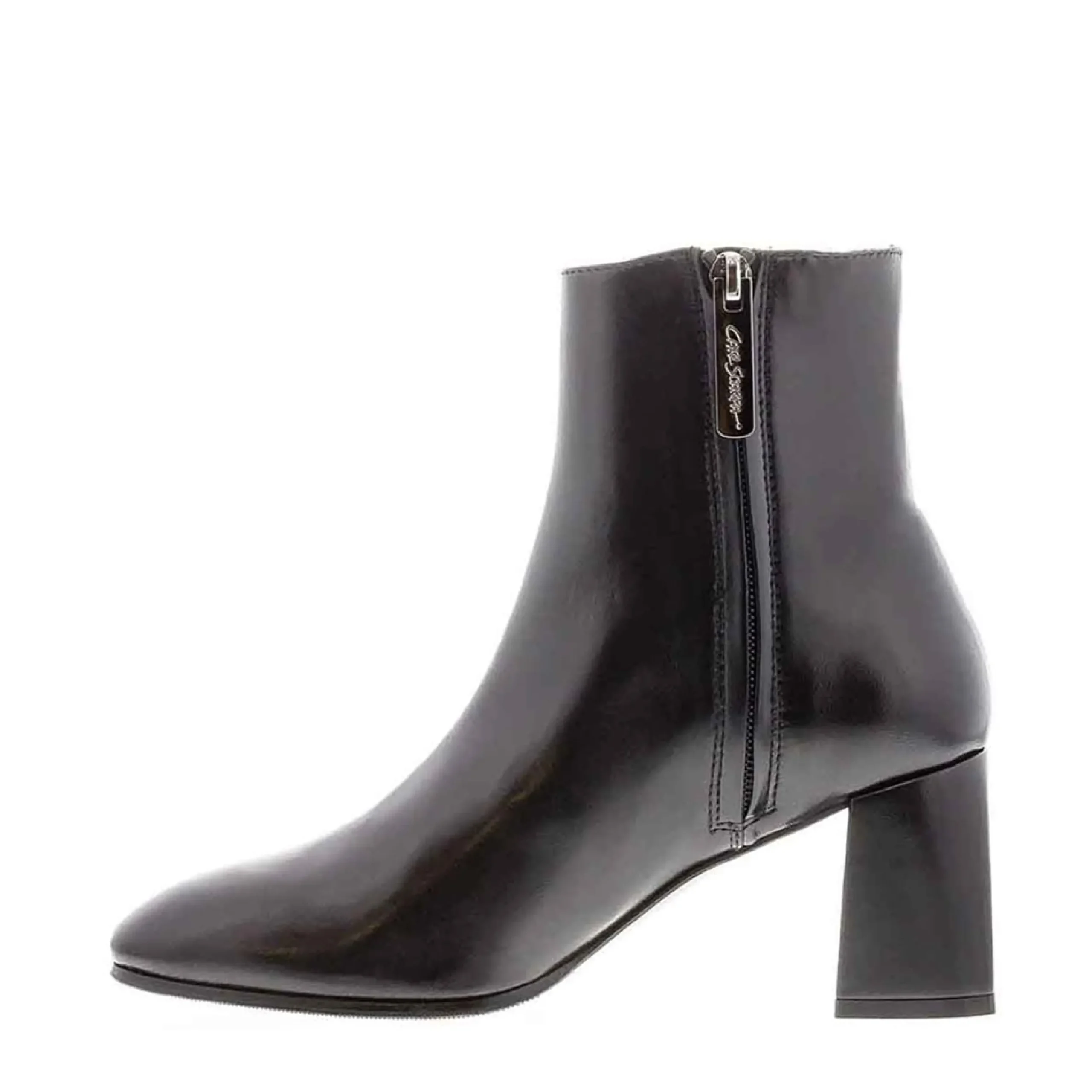 Jenny Black Italian Leather Ankle Boots