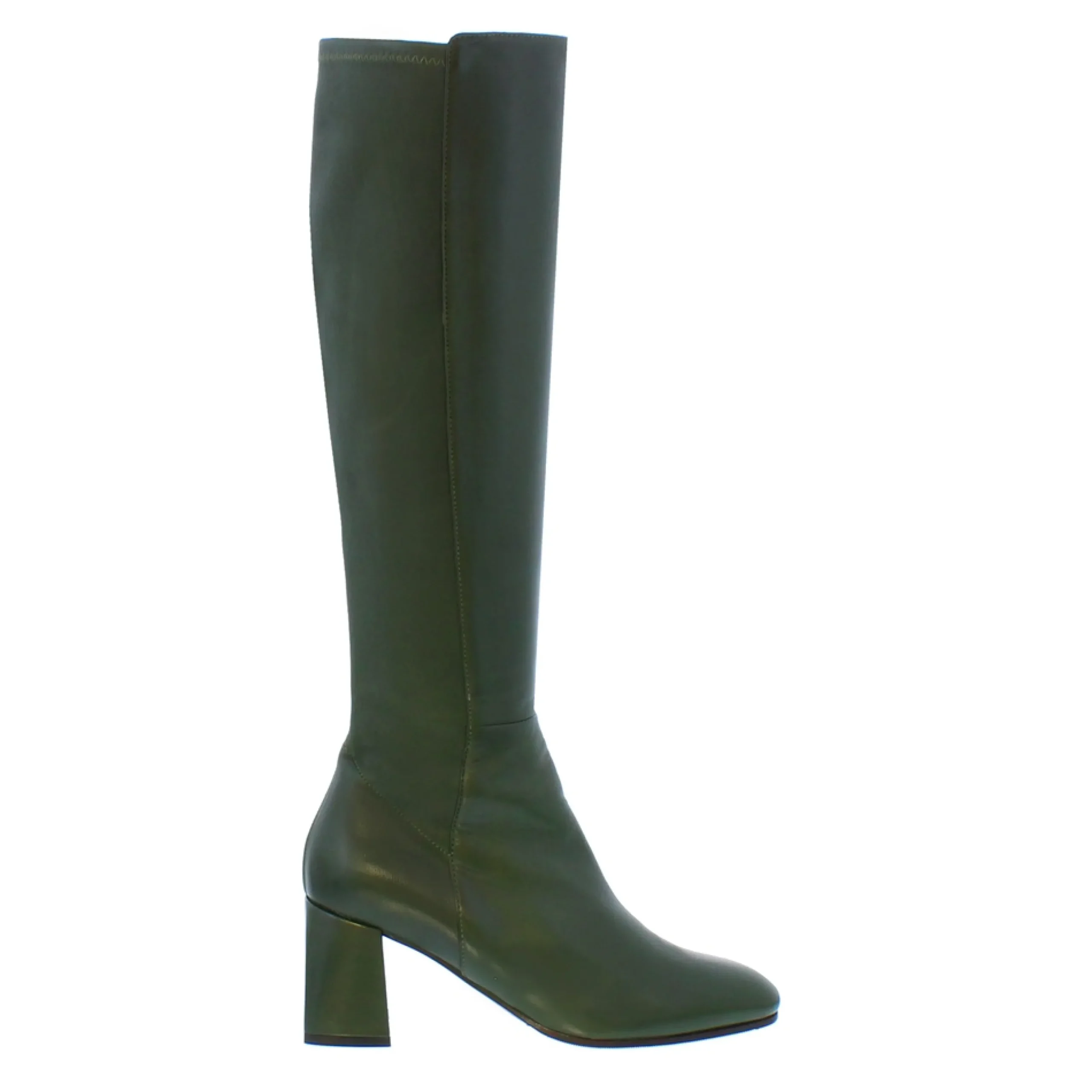 Jilly Green Italian Leather Knee High Boots