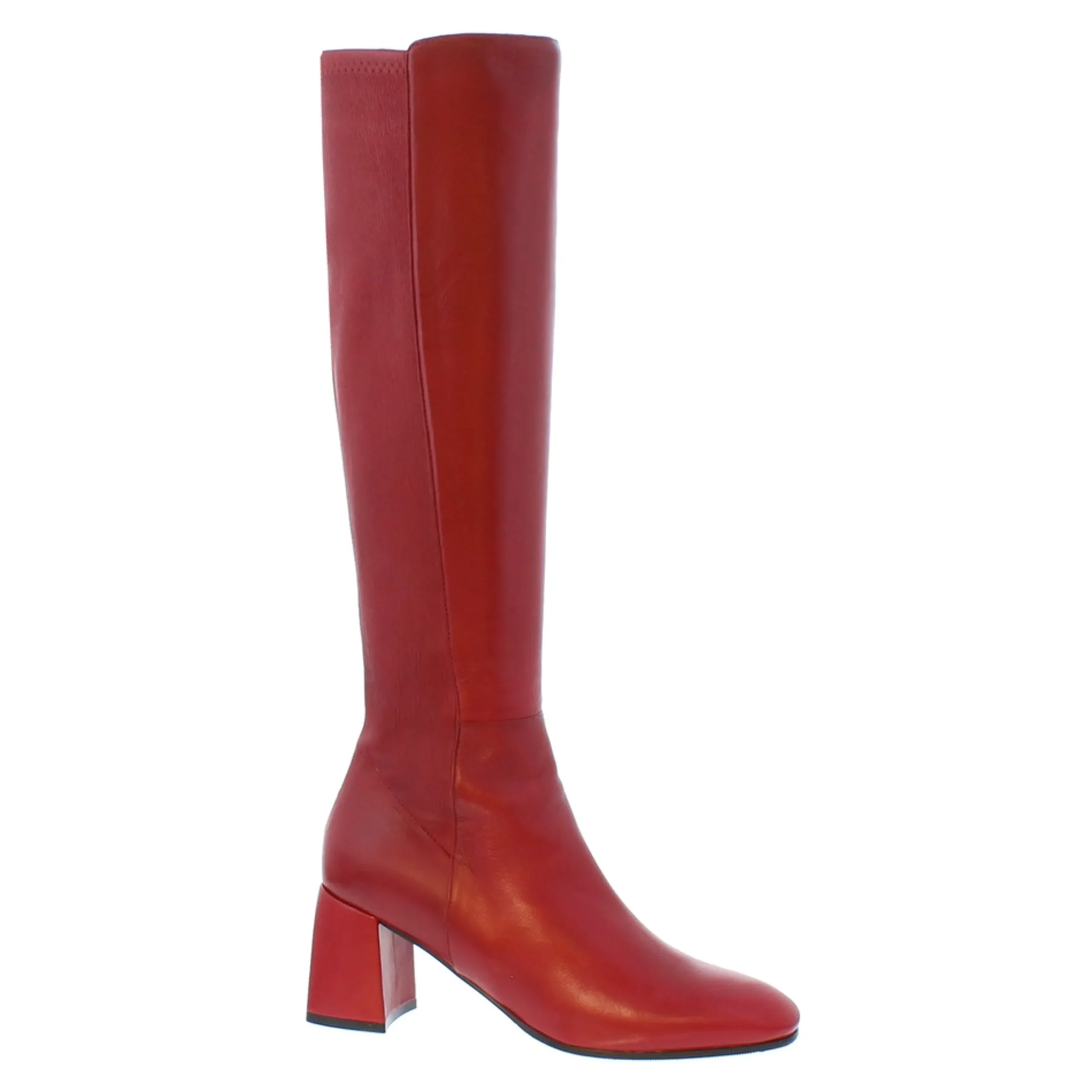 Jilly Red Italian Leather Knee High Boots