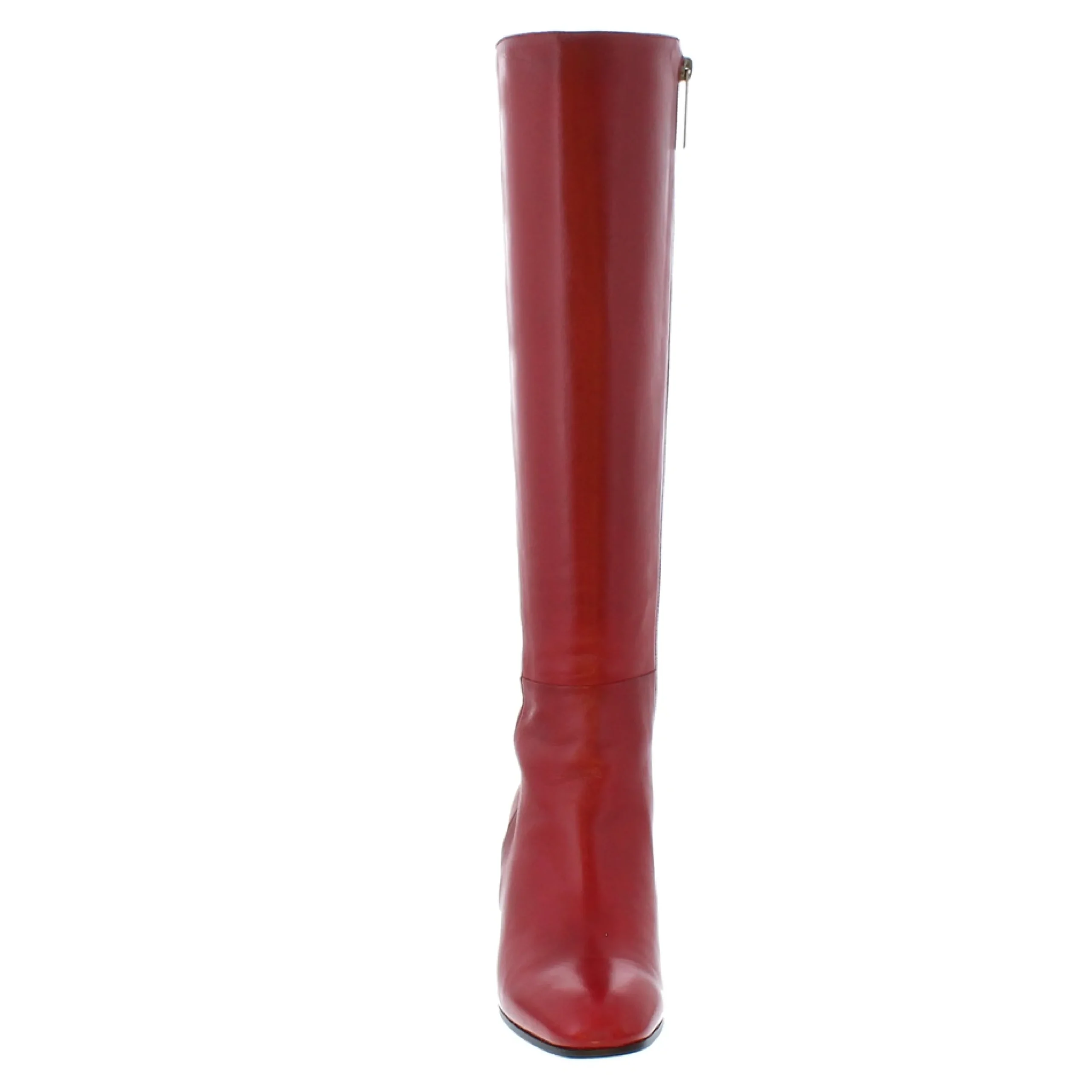 Jilly Red Italian Leather Knee High Boots