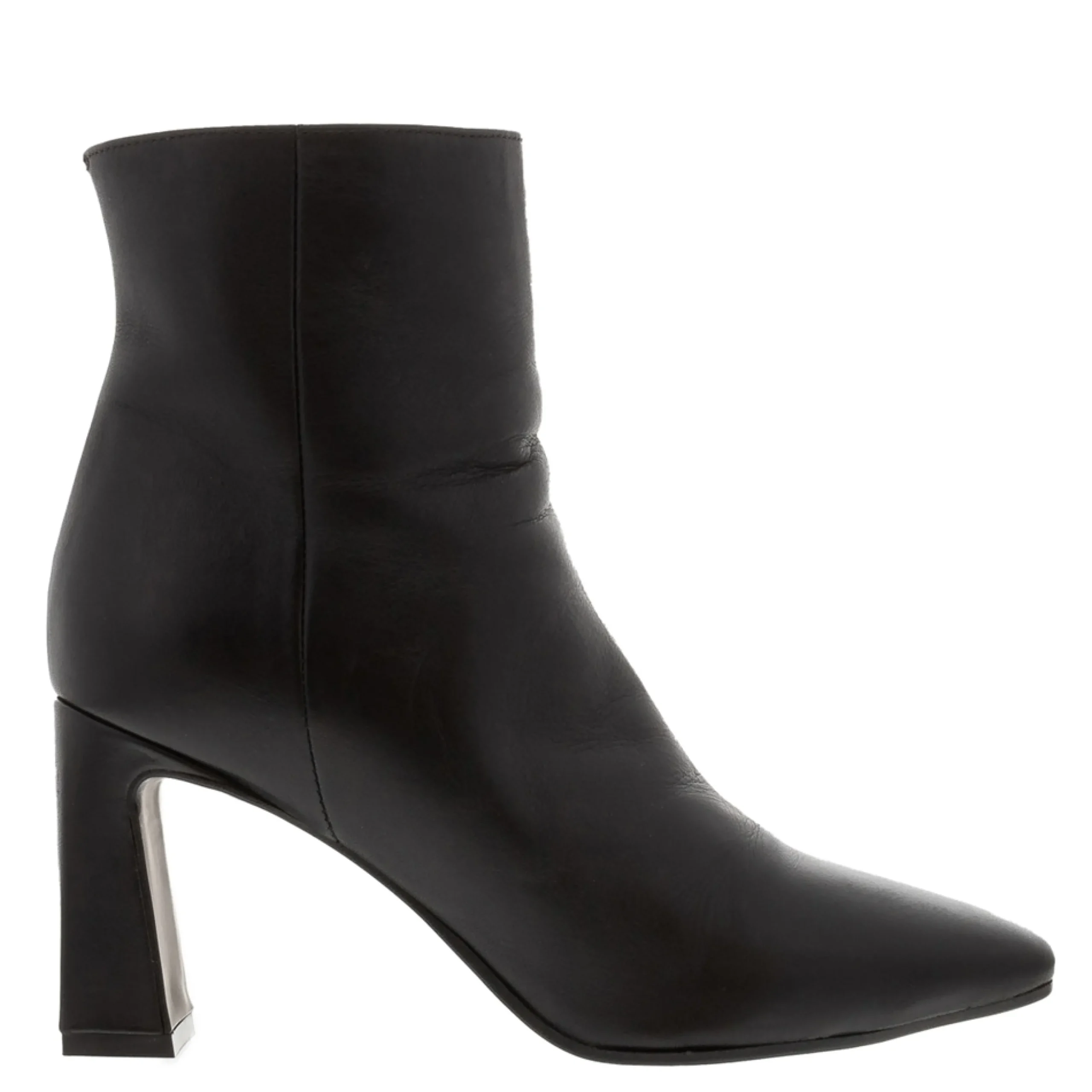 Khai Black Leather Ankle Boots