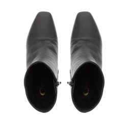 Khai Black Leather Ankle Boots