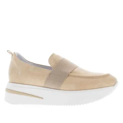 Lina Beige Suede Platform Loafers