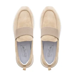 Lina Beige Suede Platform Loafers