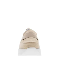 Lina Beige Suede Platform Loafers