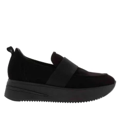Lina Black Nubuck Suede Platfrom Loafers