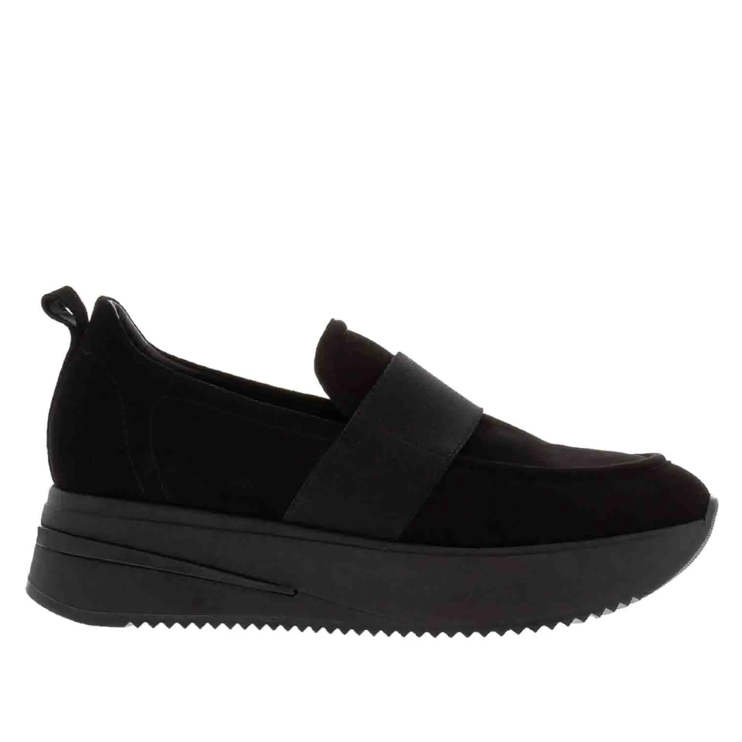 Lina Black Nubuck Suede Platfrom Loafers