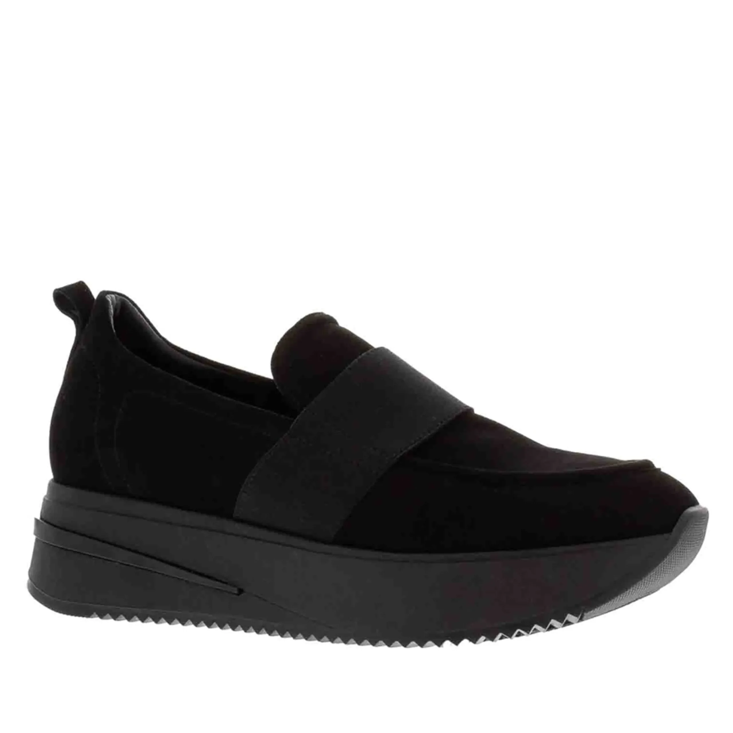 Lina Black Nubuck Suede Platfrom Loafers
