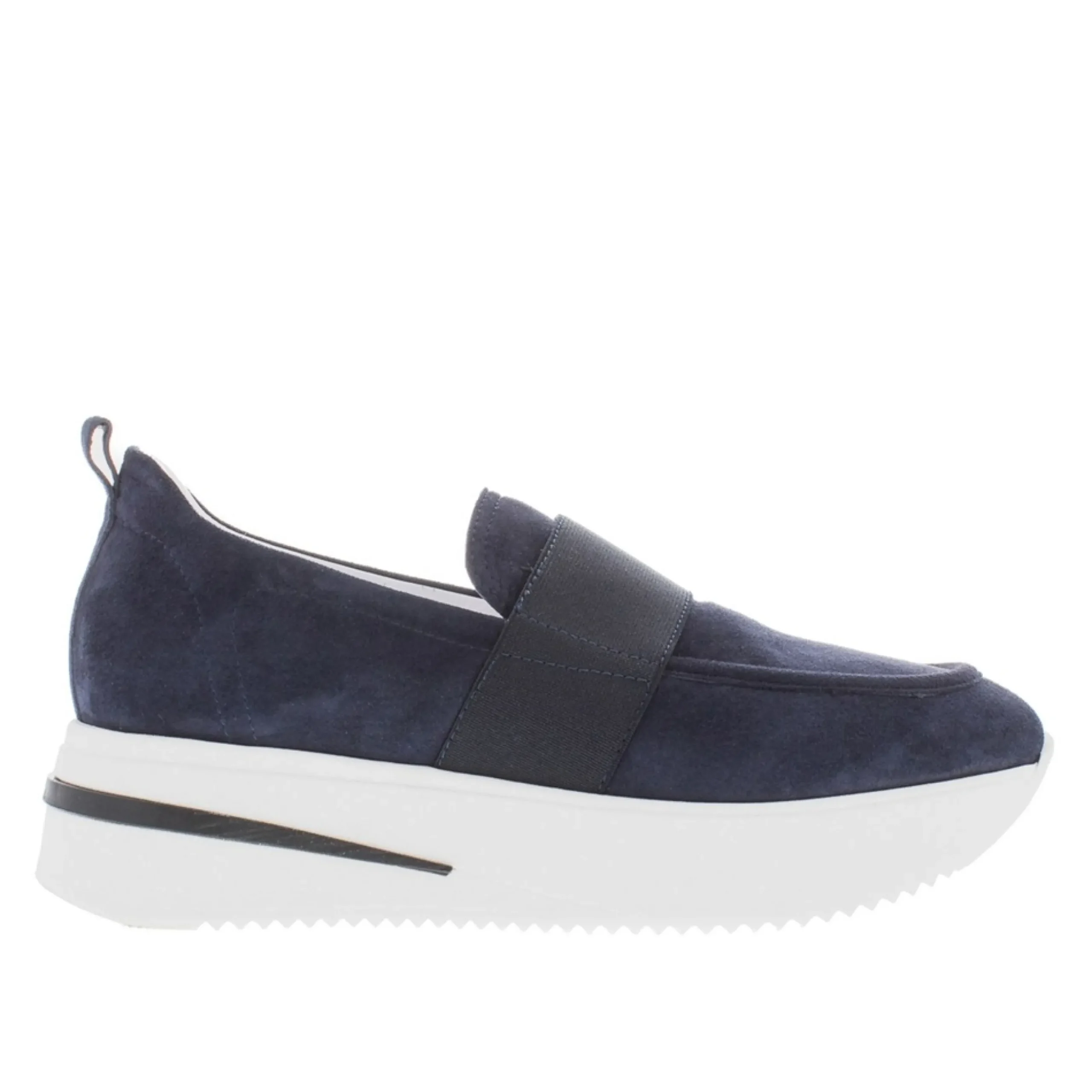 Lina Navy Suede Platform Loafers