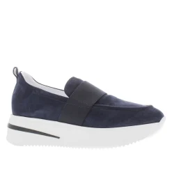 Lina Navy Suede Platform Loafers