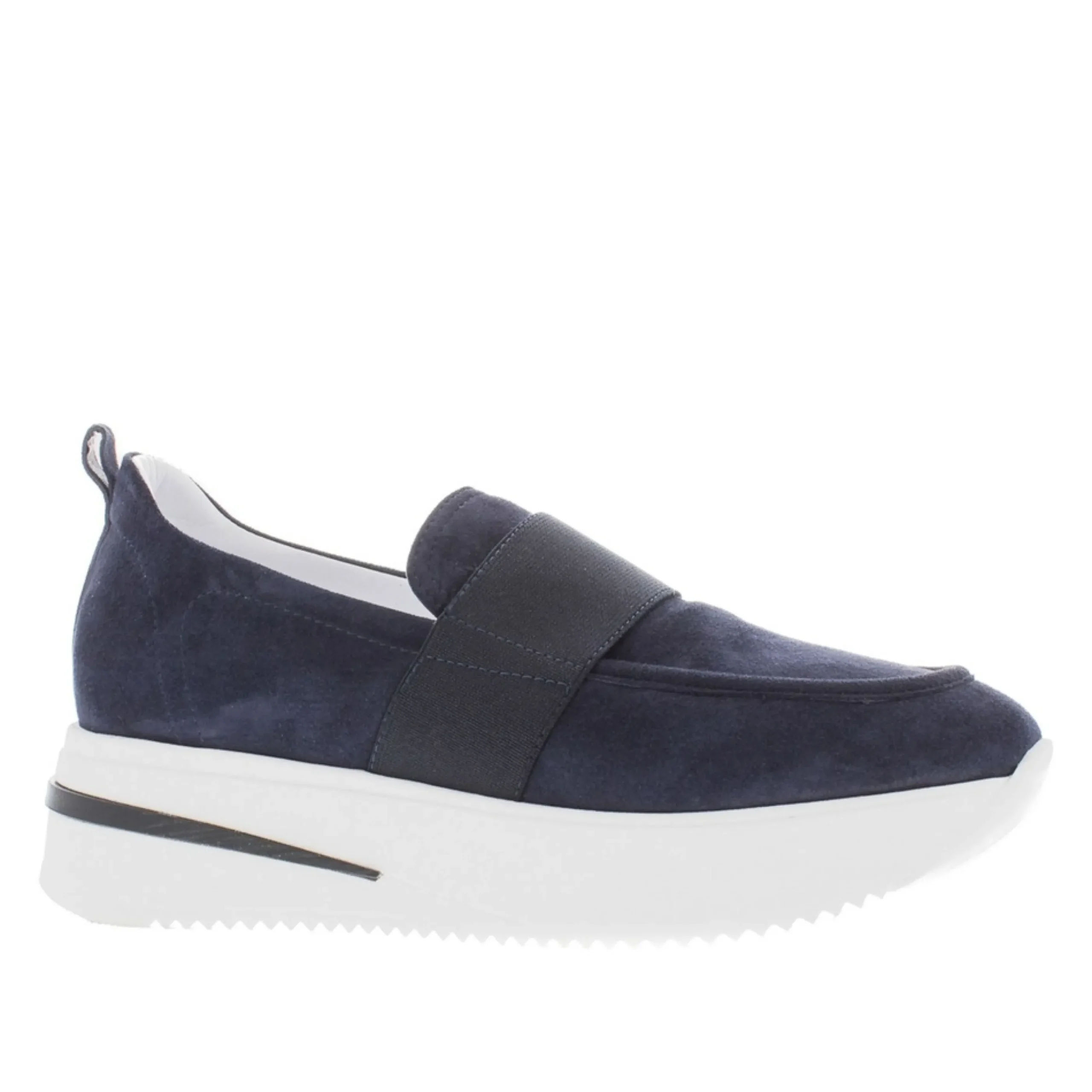 Lina Navy Suede Platform Loafers