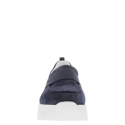 Lina Navy Suede Platform Loafers