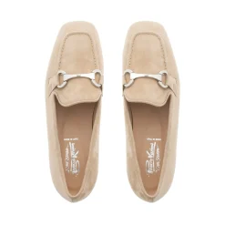 Loudan Beige Suede Snaffle Loafers