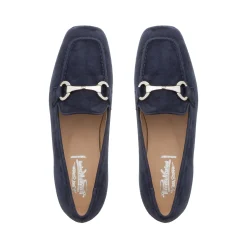 Loudan Navy Suede Snaffle Loafers