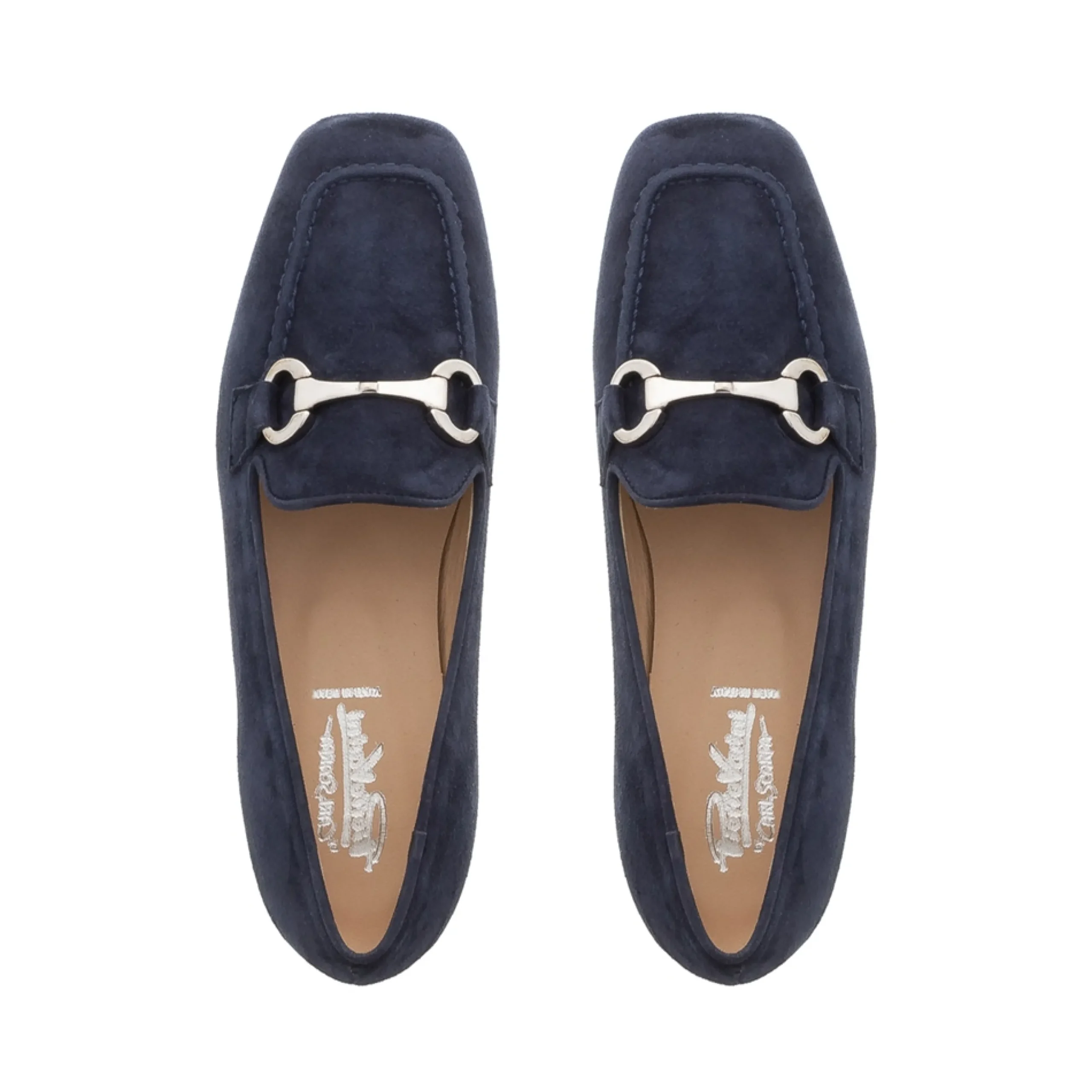 Loudan Navy Suede Snaffle Loafers