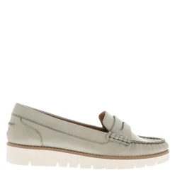 Lucentia Grey Leather Wedge Loafers