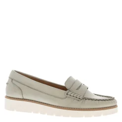 Lucentia Grey Leather Wedge Loafers