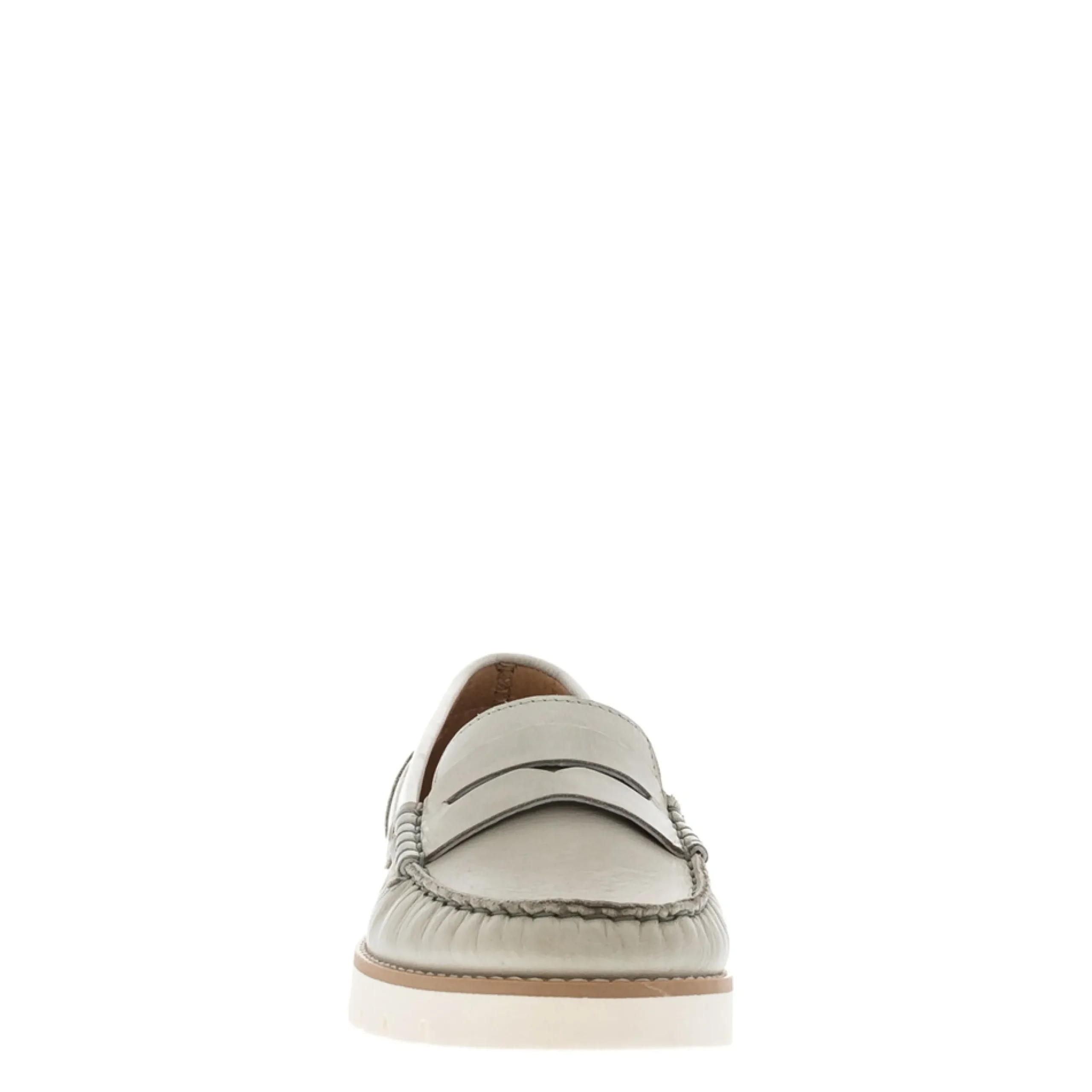 Lucentia Grey Leather Wedge Loafers