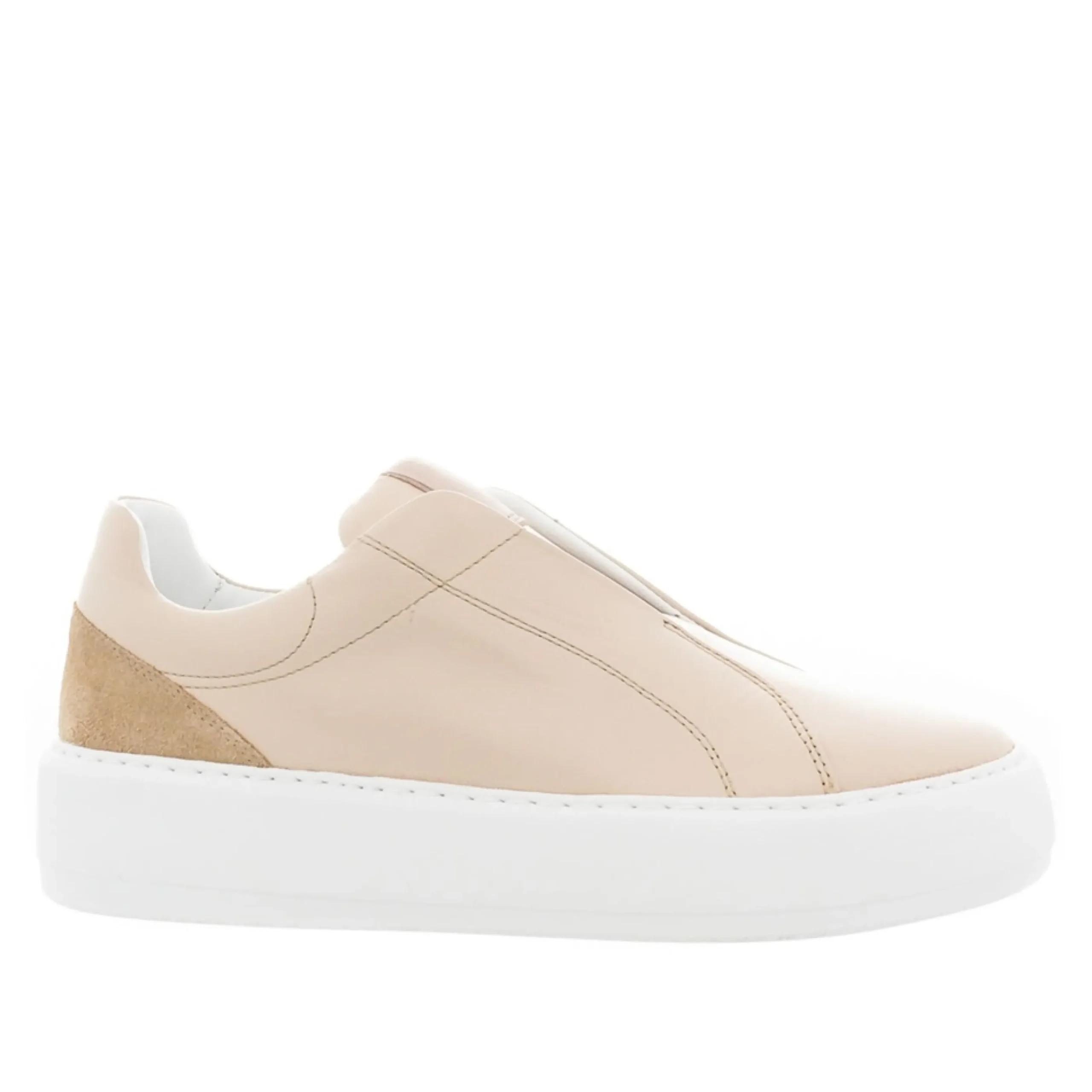 Mabel Beige Leather Trainers