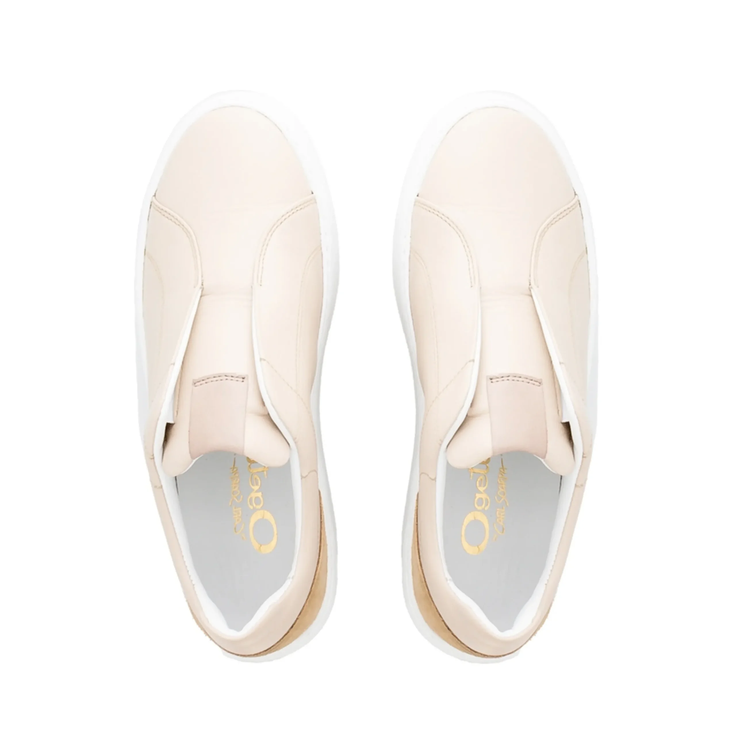Mabel Beige Leather Trainers