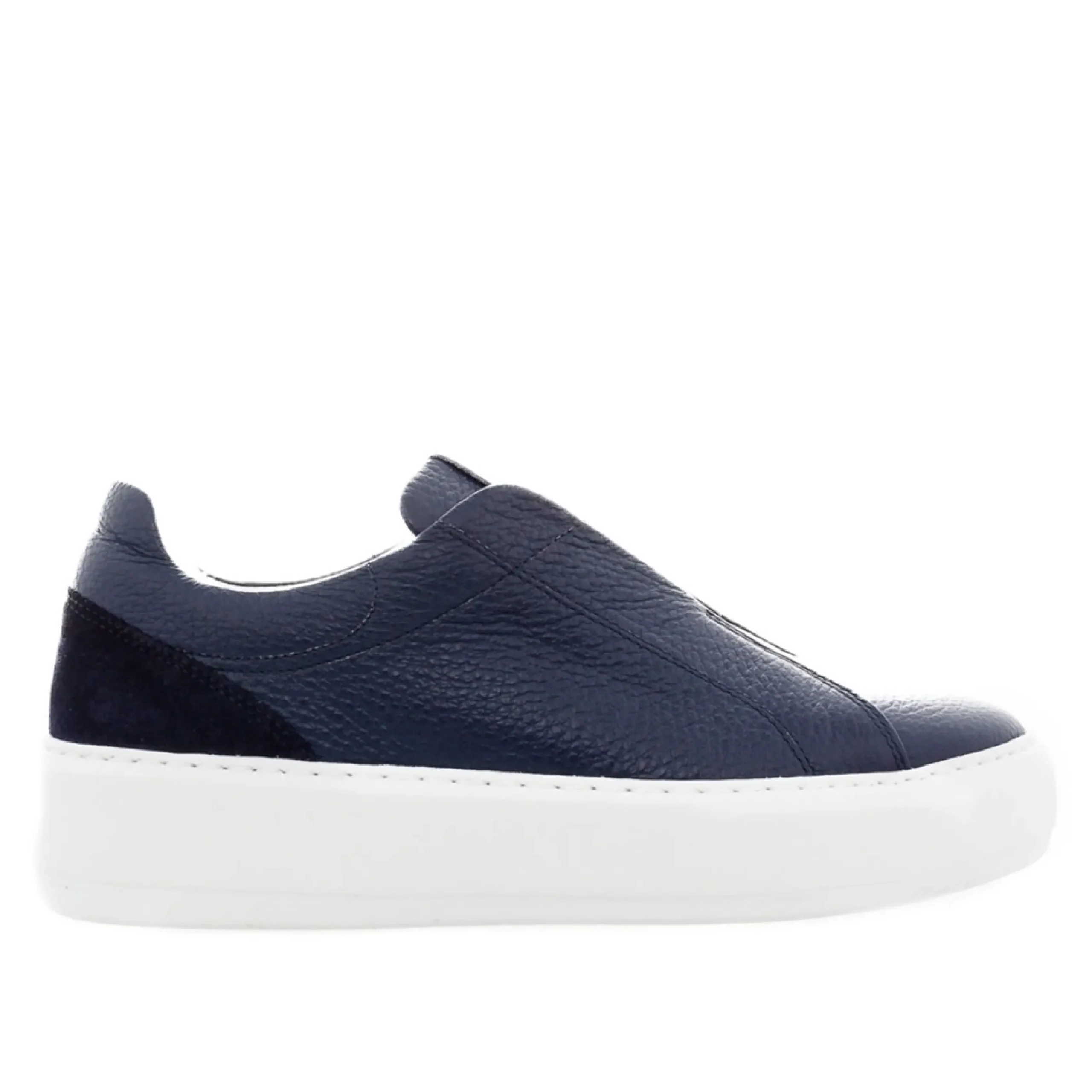 Mabel Navy Leather Trainers