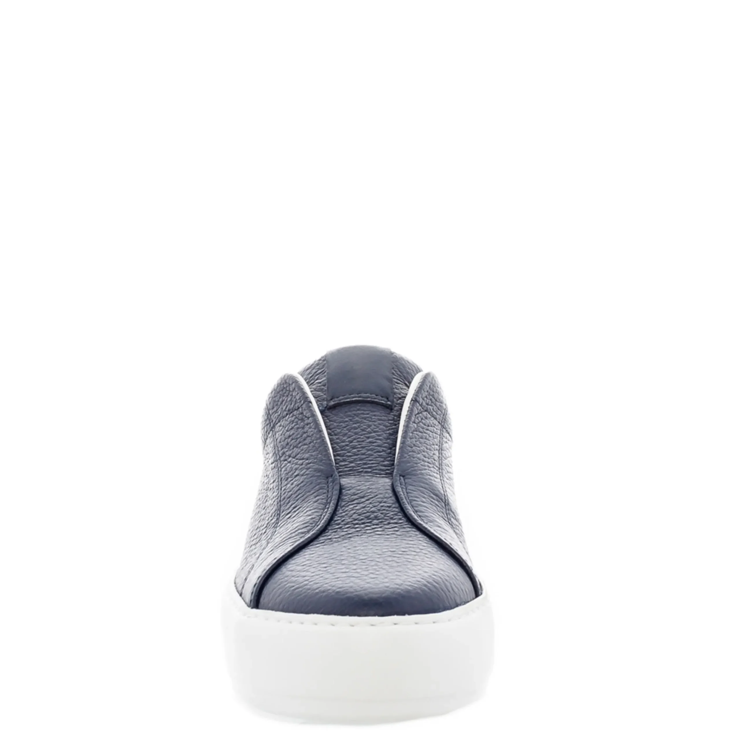 Mabel Navy Leather Trainers