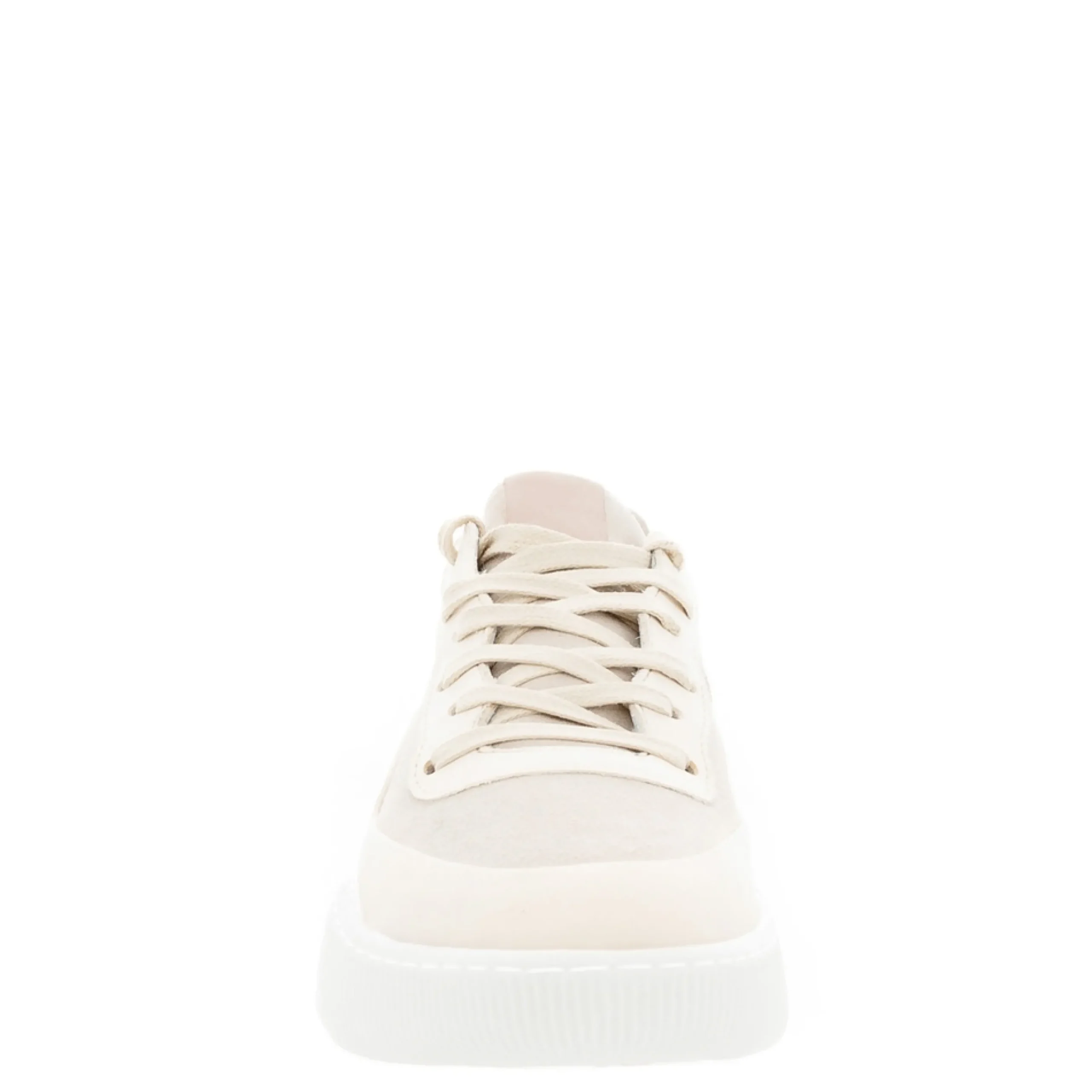 Maive Beige Leather Chunky Trainers