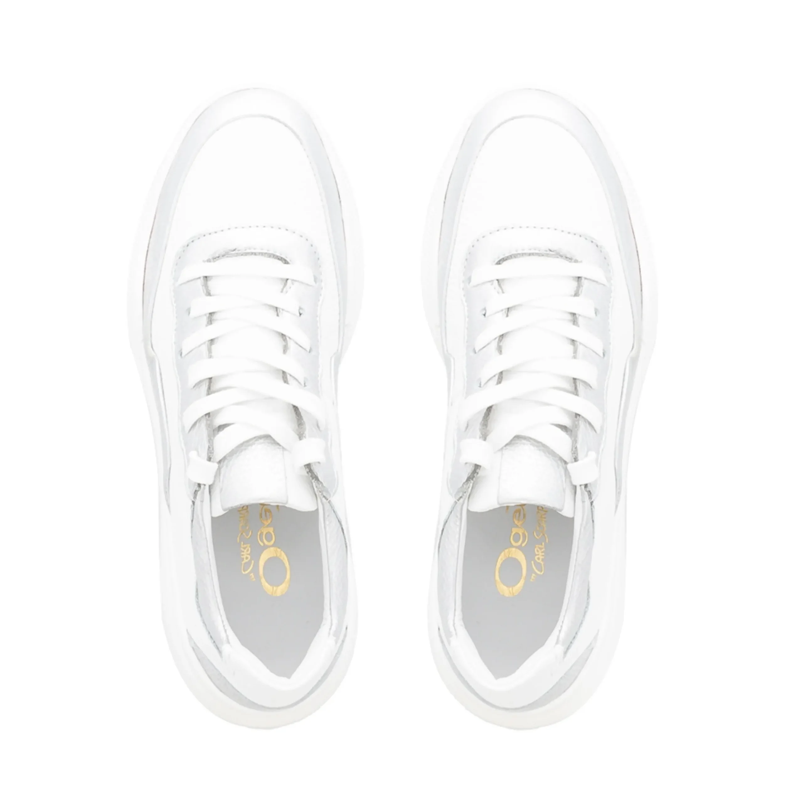 Maive White Leather Chunky Trainers