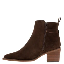 Mariposa Brown Suede Heeled Ankle Boots
