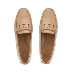 Martedi Beige Leather Penny Loafers