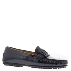 Martedi Navy Leather Penny Loafers