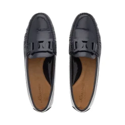 Martedi Navy Leather Penny Loafers