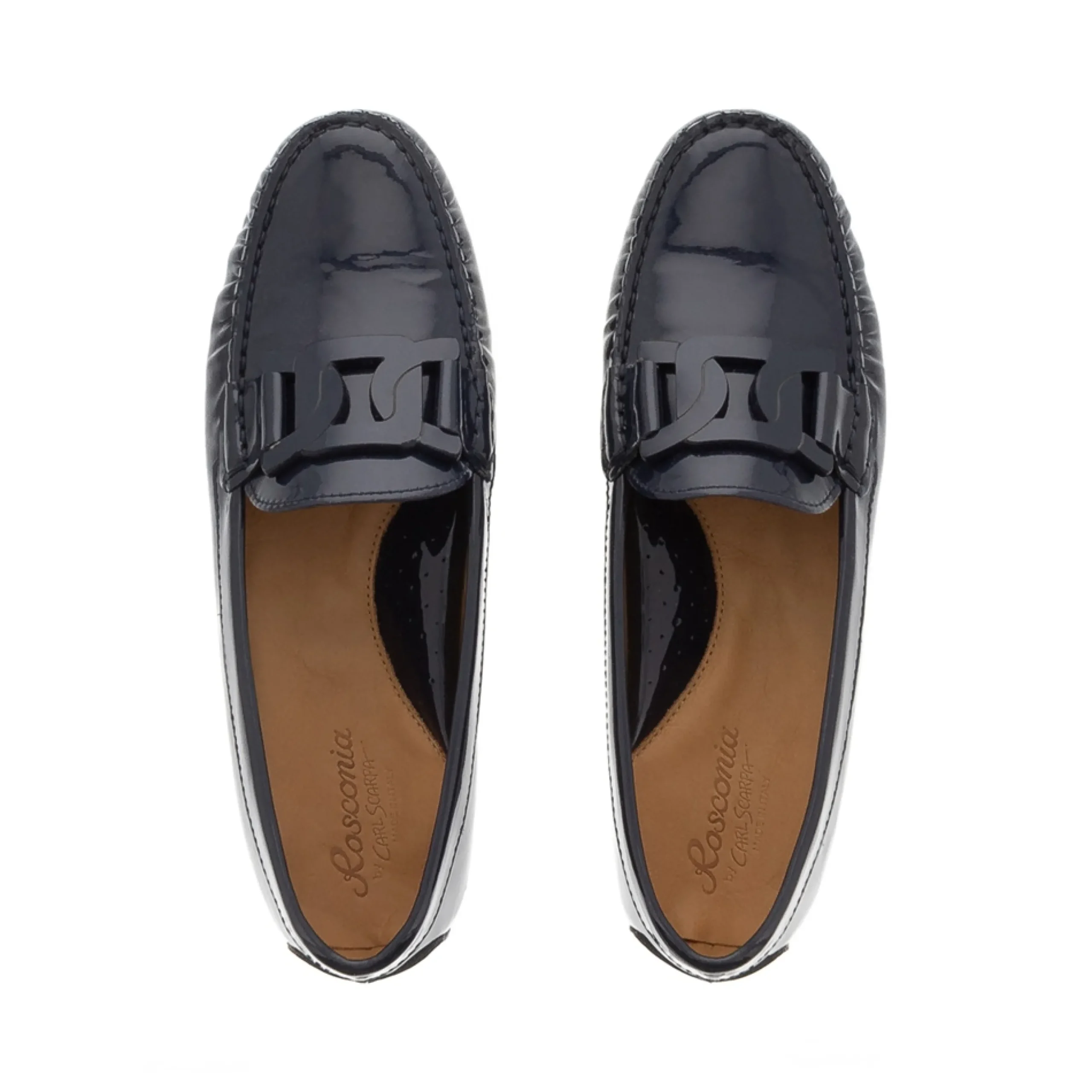 Martedi Navy Leather Penny Loafers