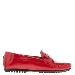 Martedi Red Leather Penny Loafers