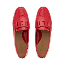 Martedi Red Leather Penny Loafers