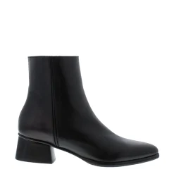 Megan Black Leather Ankle Boots