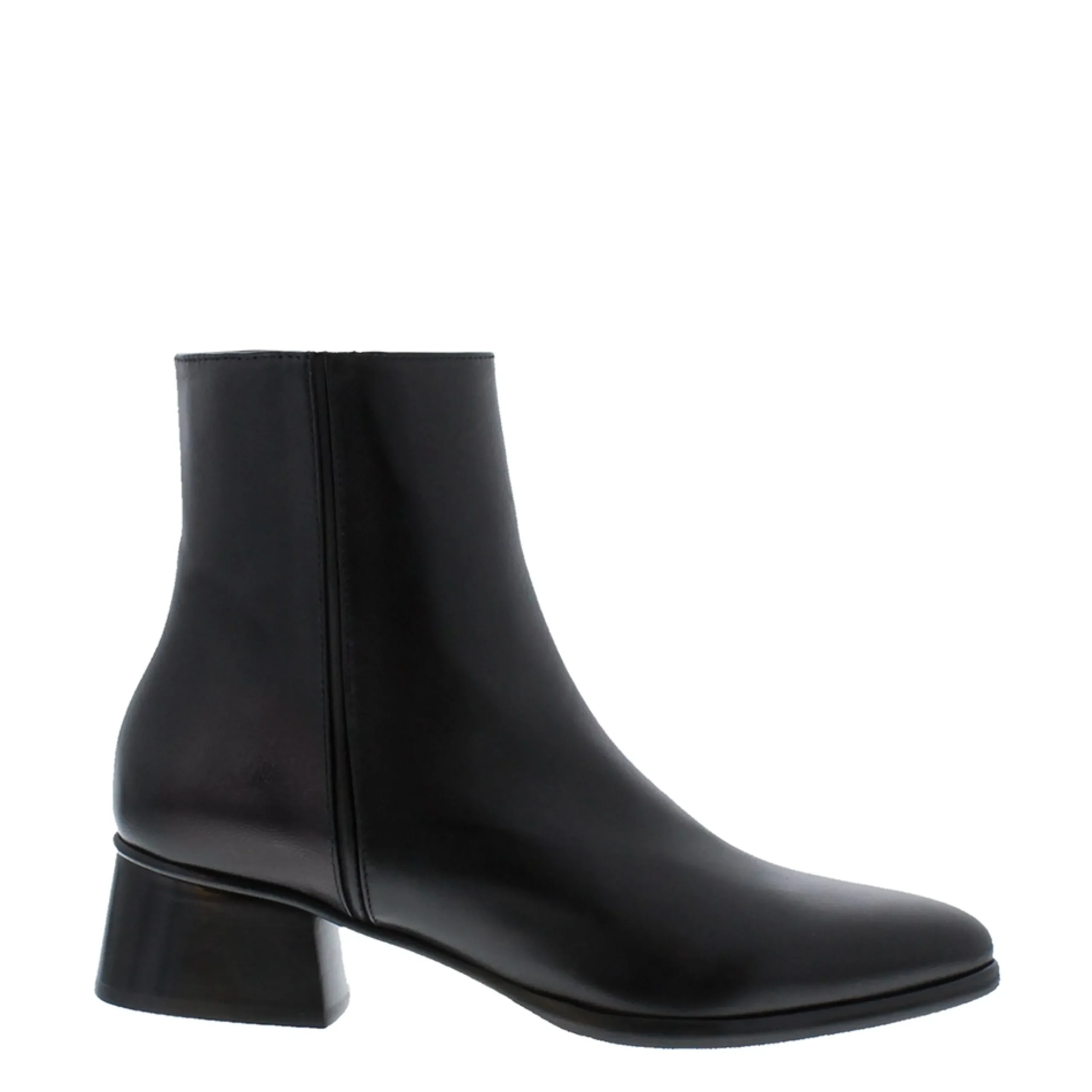 Megan Black Leather Ankle Boots