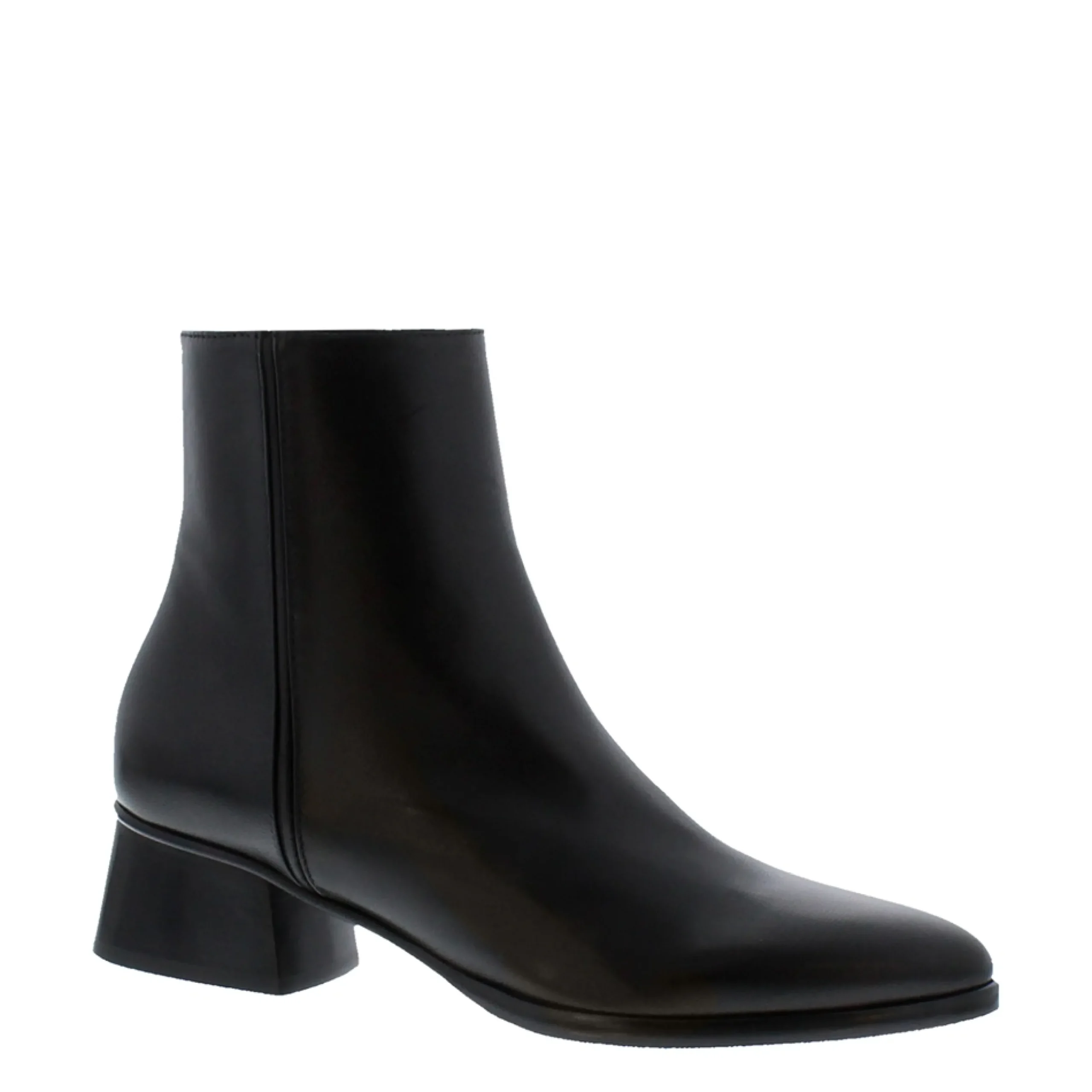 Megan Black Leather Ankle Boots