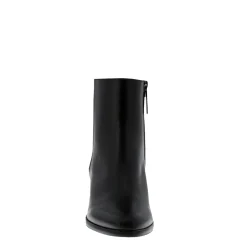 Megan Black Leather Ankle Boots
