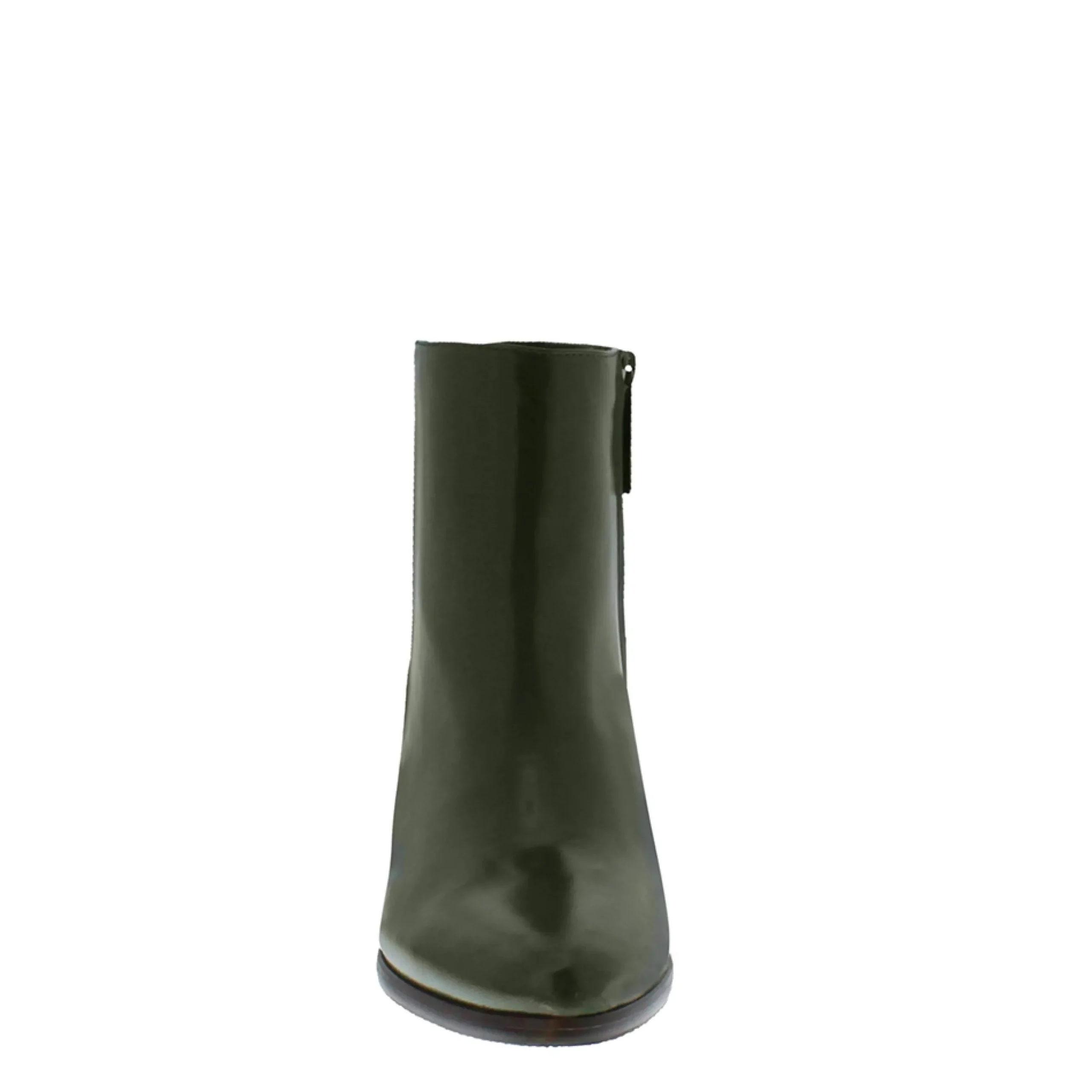 Megan Green Leather Ankle Boots